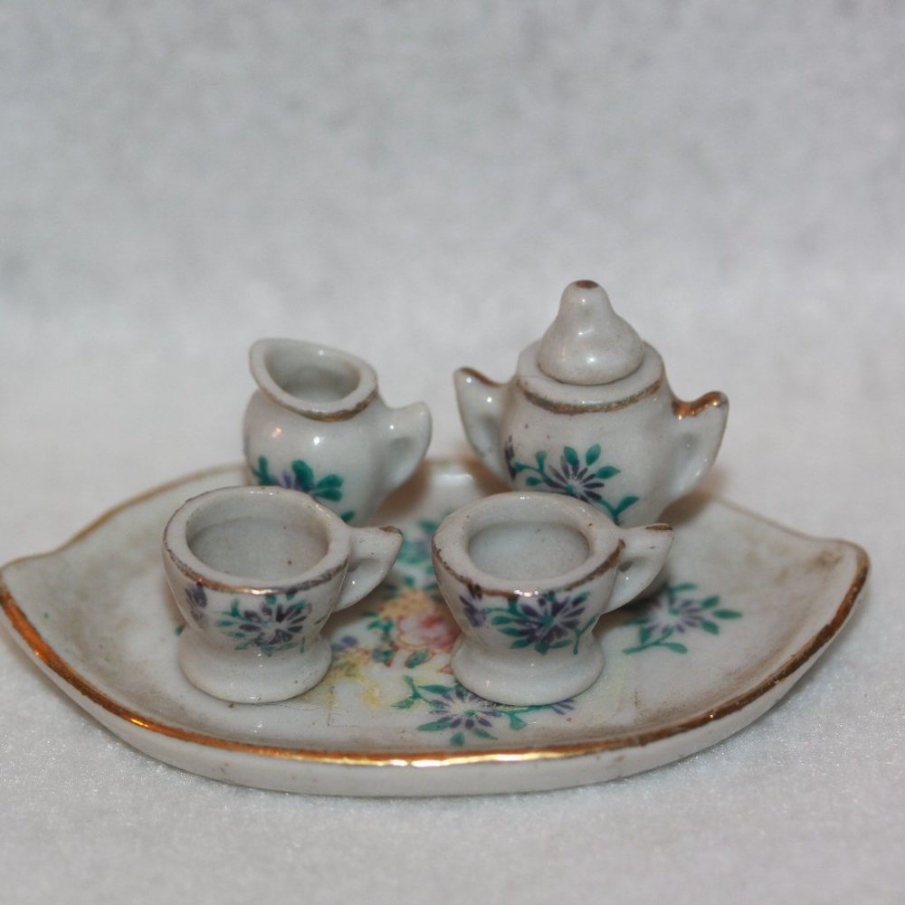 Occupied Japan Porcelain Dollhouse Miniature Tea S